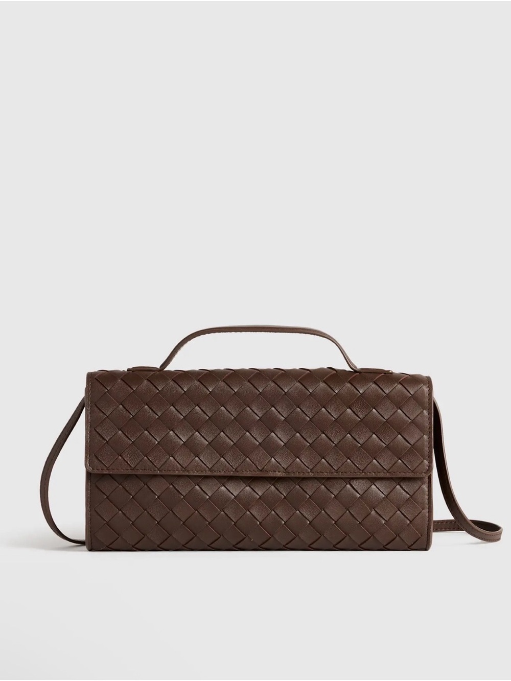 Quince NWOT Eloise Handwoven Clutch in Dark Brown 1339 - Picture 3 of 13